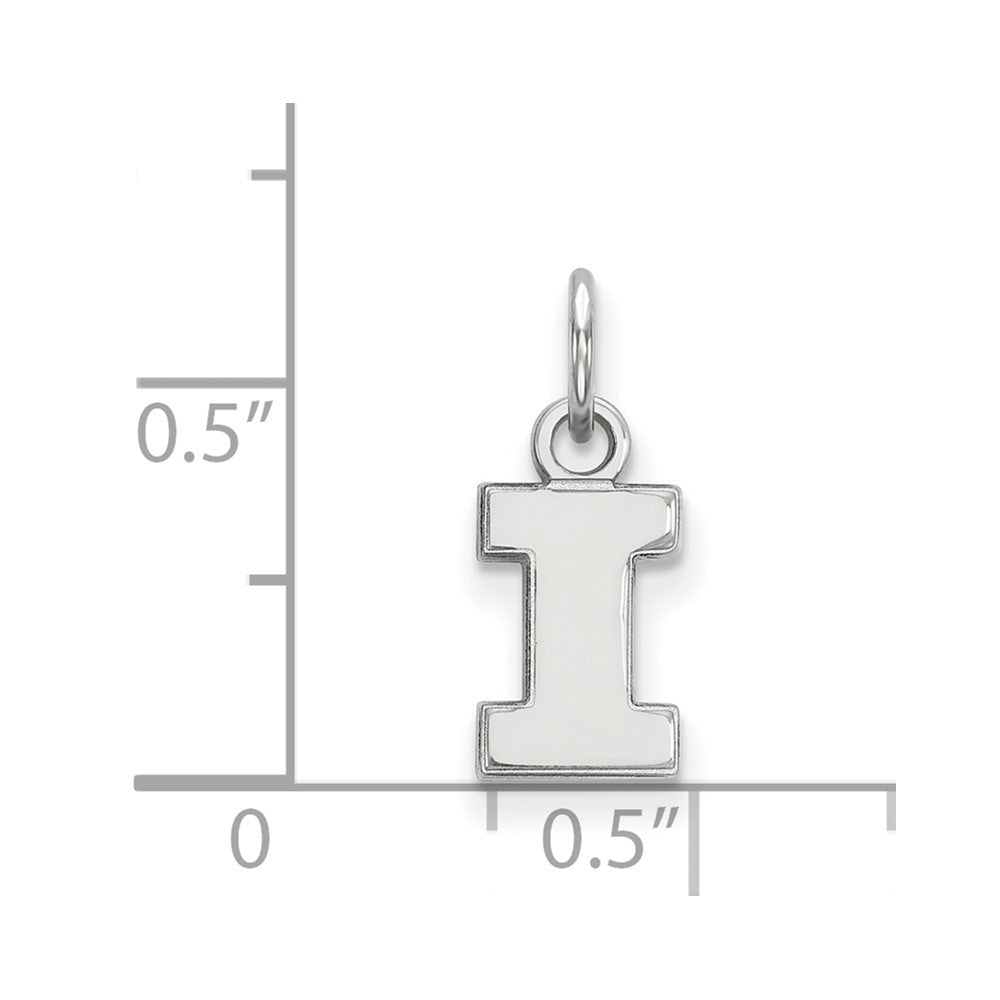 Sterling Silver Rhodium-plated University of Illinois XS Pendant
