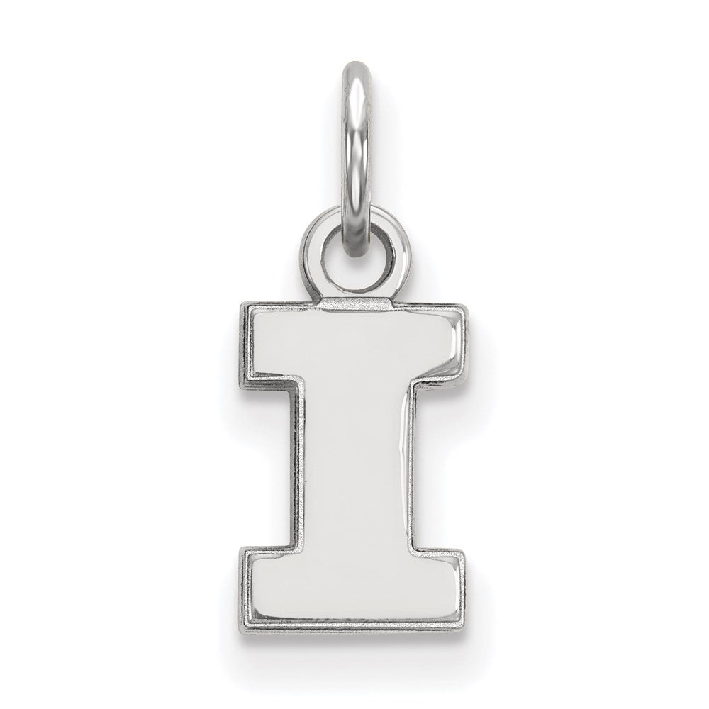 Sterling Silver Rhodium-plated University of Illinois XS Pendant