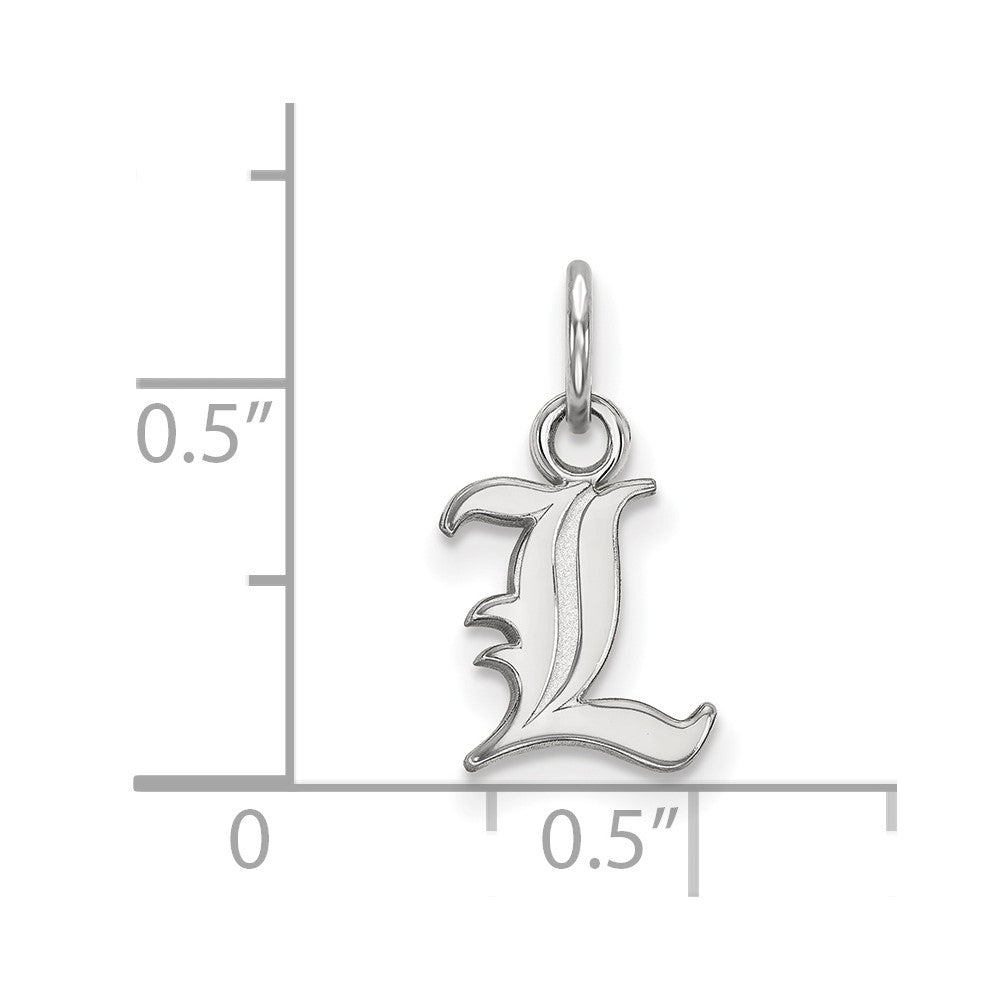Sterling Silver Rhodium-plated University of Louisville XS Pendant