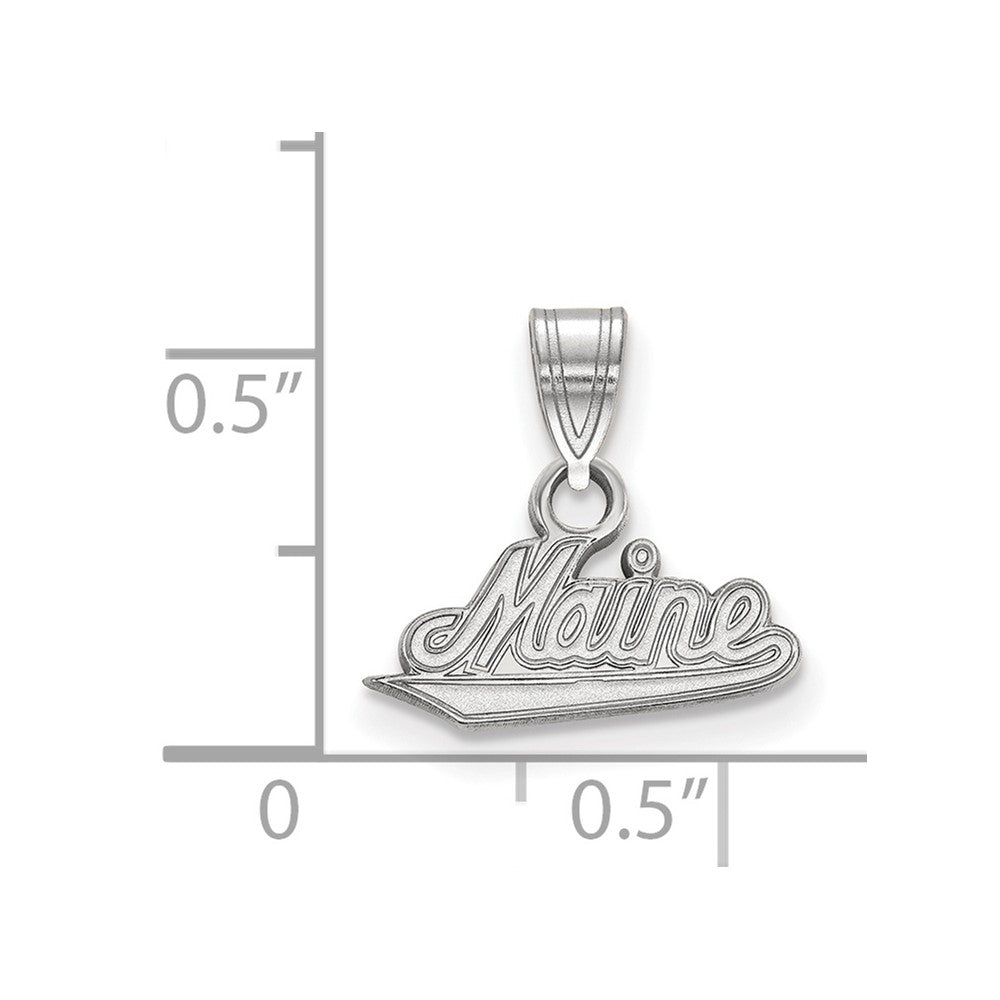 Sterling Silver Rhodium-plated University of Maine Small Pendant