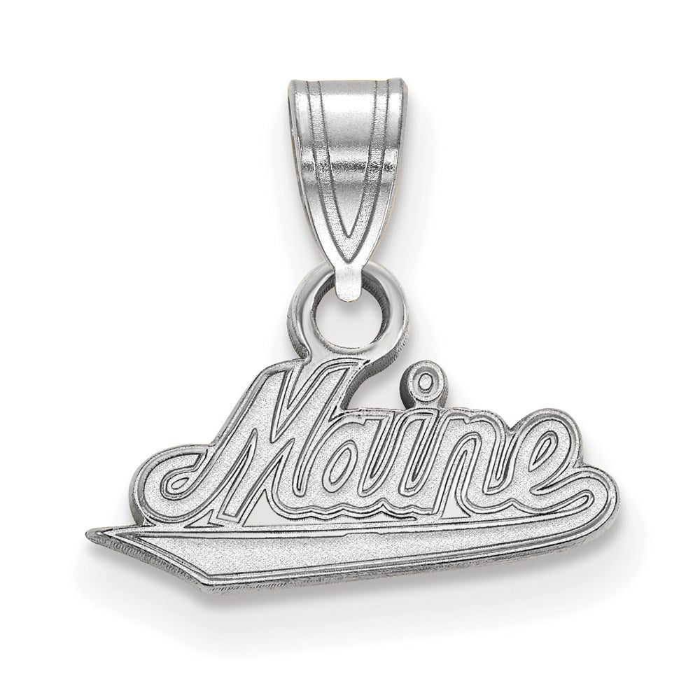 Sterling Silver Rhodium-plated University of Maine Small Pendant
