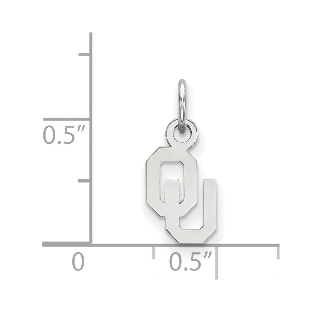 10K White Gold University of Oklahoma XS Pendant