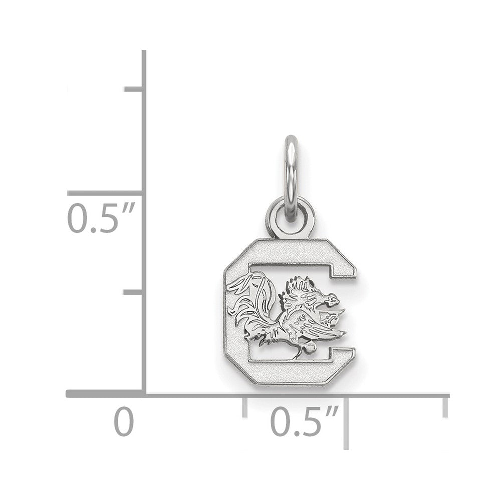 Sterling Silver Rhodium-plated Univ. of South Carolina XS Pendant