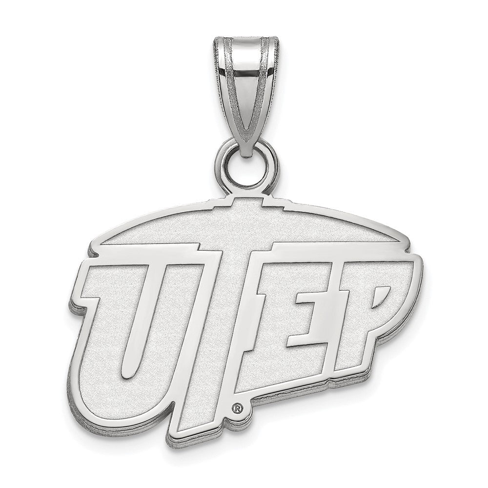 Sterling Silver Rhodium-plated University of Texas at El Paso Small Pendant