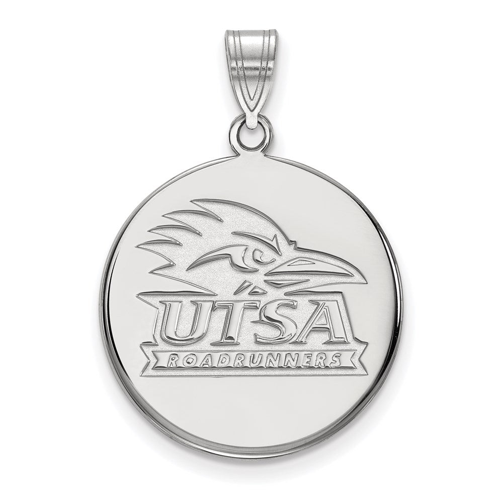 Sterling Silver Rhodium-plated U. of Texas-San Antonio Large Disc Pendant