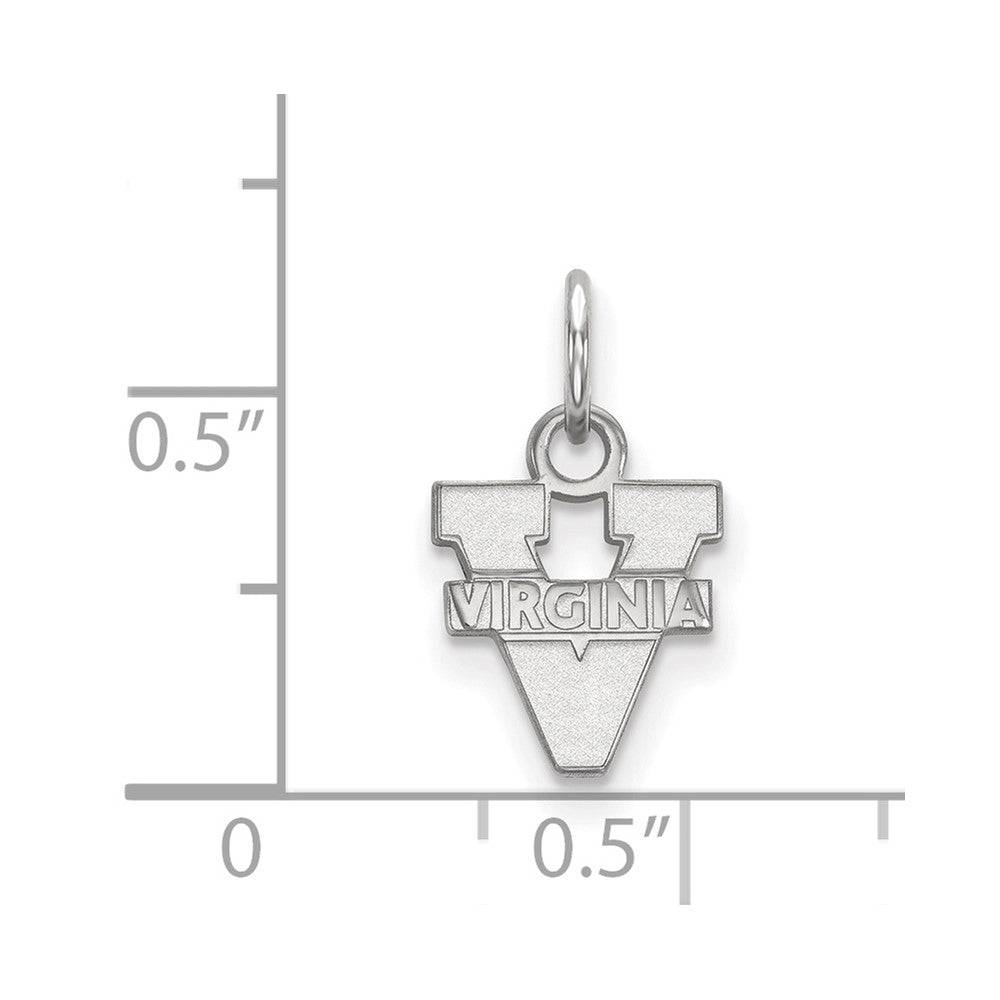 Sterling Silver Rhodium-plated University of Virginia XS Pendant