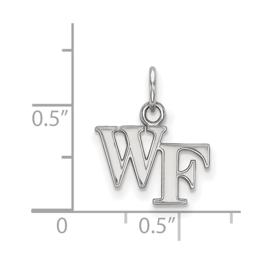 Sterling Silver Rhodium-plated Wake Forest University XS Pendant