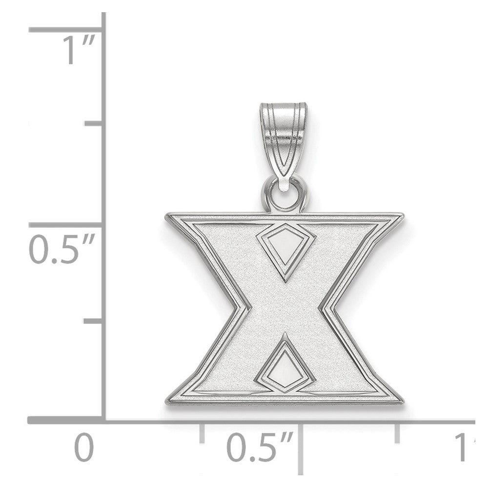 Sterling Silver Rhodium-plated Xavier University Small Pendant