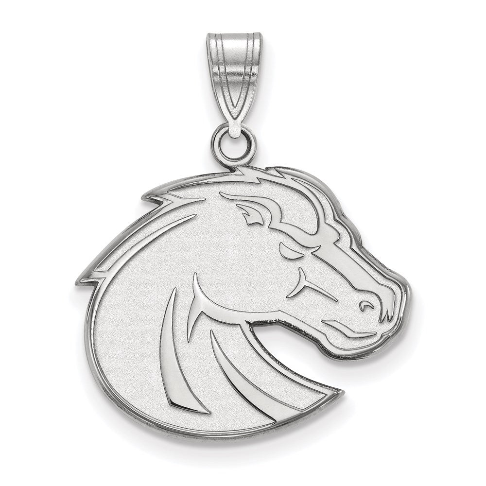 Sterling Silver Rhodium-plated Boise State University Large Pendant