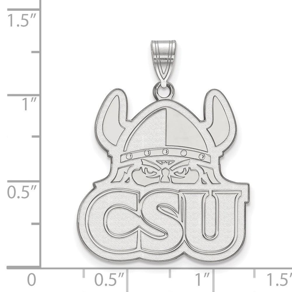 Sterling Silver Rhodium-plated Cleveland State University XL Pendant