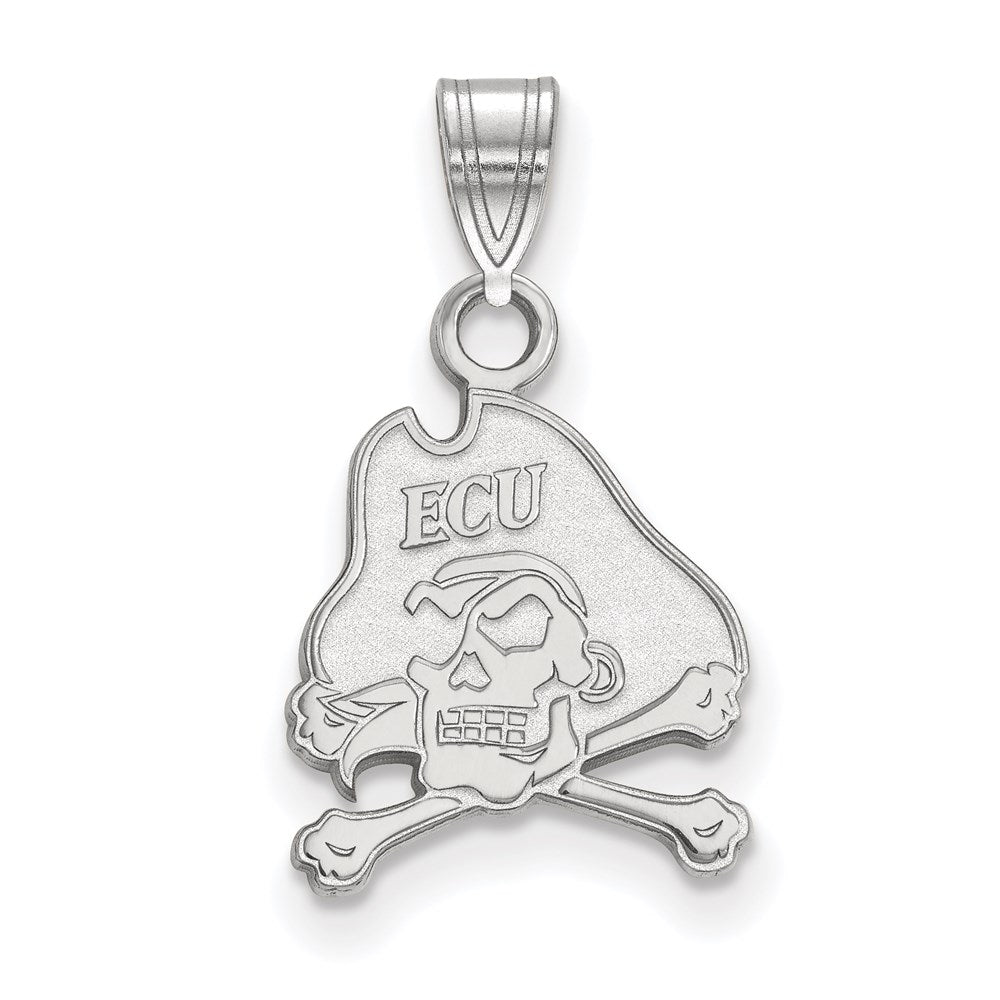 Sterling Silver Rhodium-plated East Carolina University Small Pendant