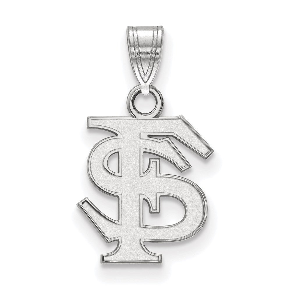 Sterling Silver Rhodium-plated Florida State University Small Pendant