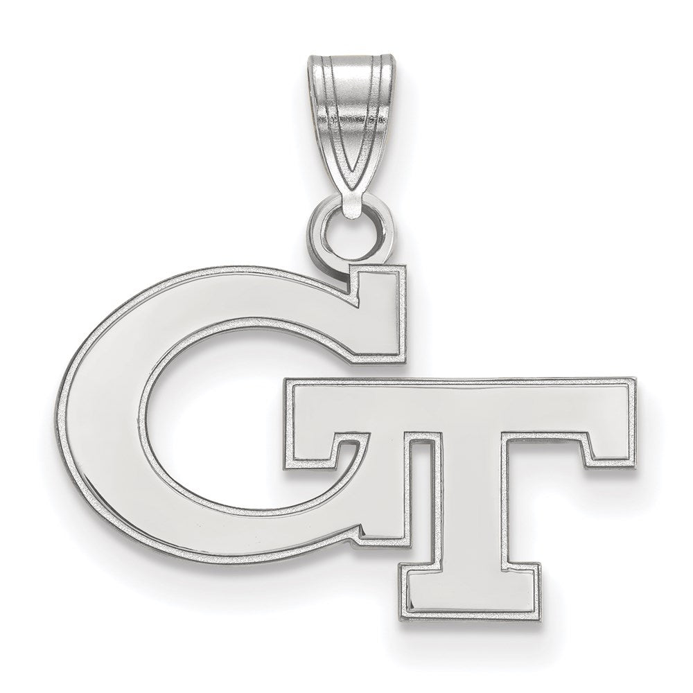 Sterling Silver Rhodium-plated Georgia Tech Small Pendant