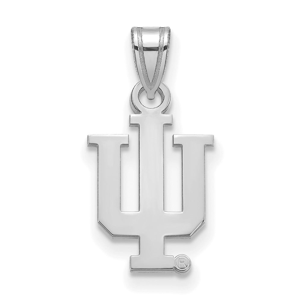 Sterling Silver Rhodium-plated Indiana University Small Pendant