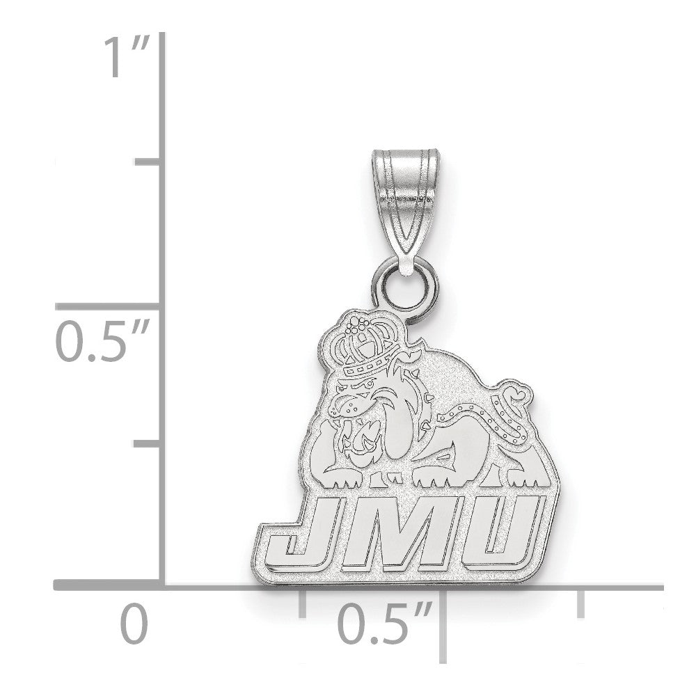 Sterling Silver Rhodium-plated James Madison University Small Pendant