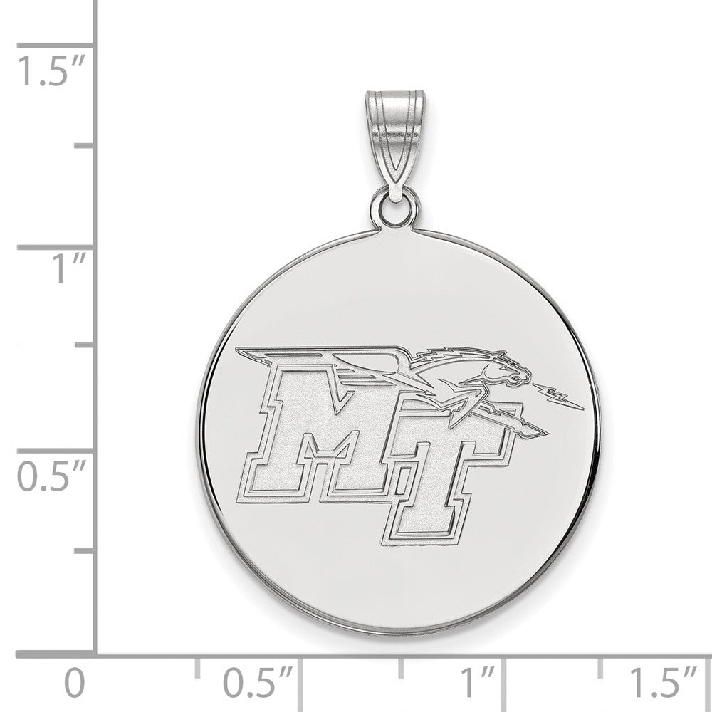Sterling Silver Rhodium-plated Middle Tennessee State U. XL Pendant