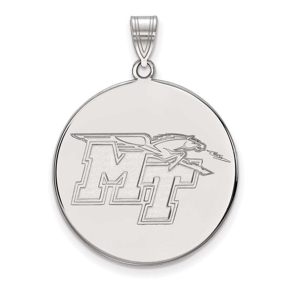 Sterling Silver Rhodium-plated Middle Tennessee State U. XL Pendant