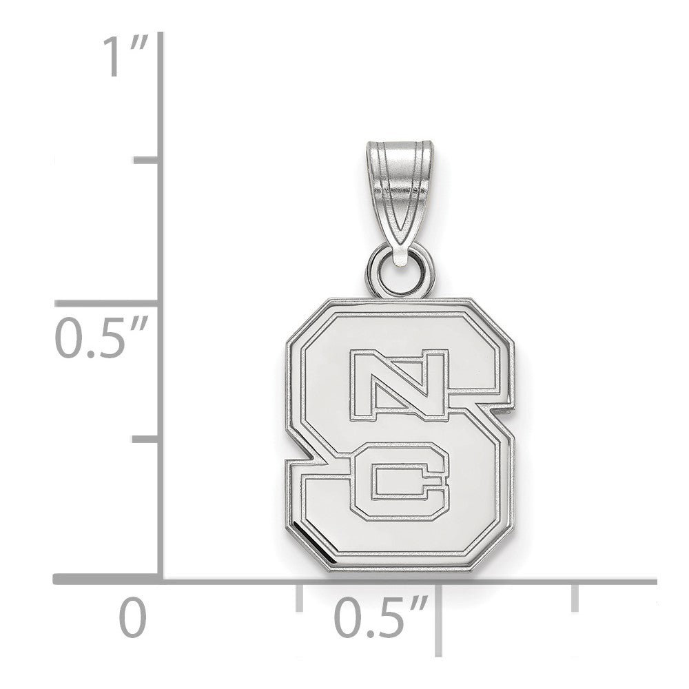 Sterling Silver Rhodium-plated North Carolina State U. Small Pendant