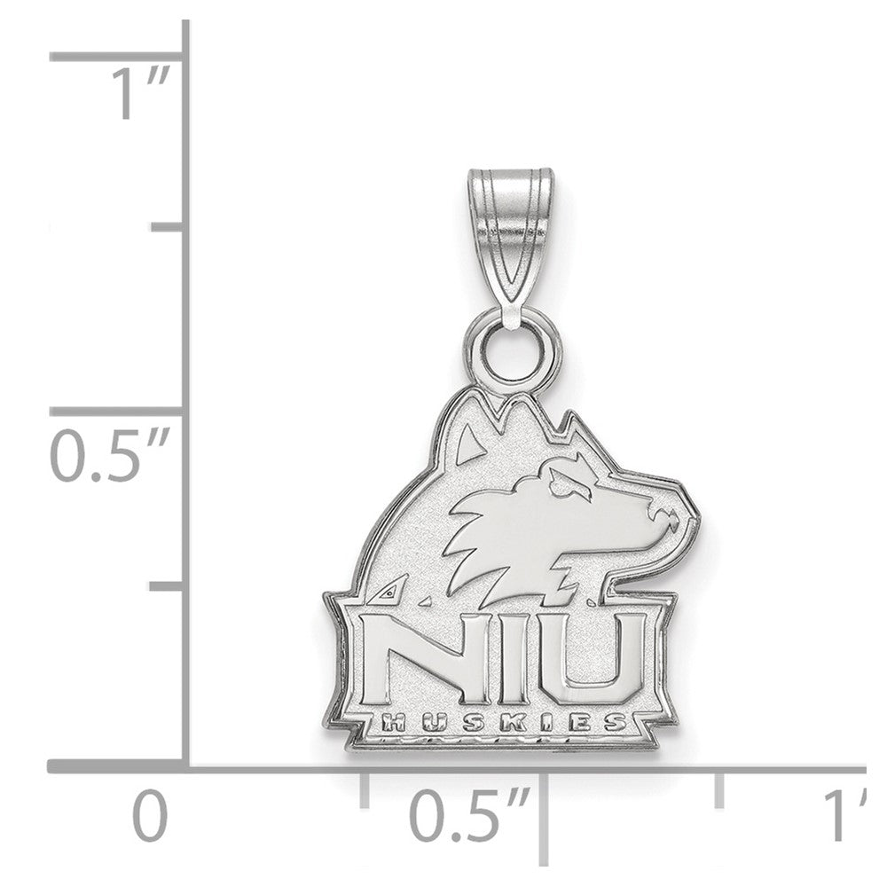 Sterling Silver Rhodium-plated Northern Illinois Univ. Small Pendant