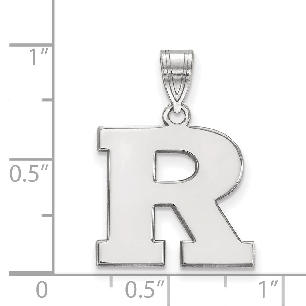 Sterling Silver Rhodium-plated Rutgers University Medium Pendant