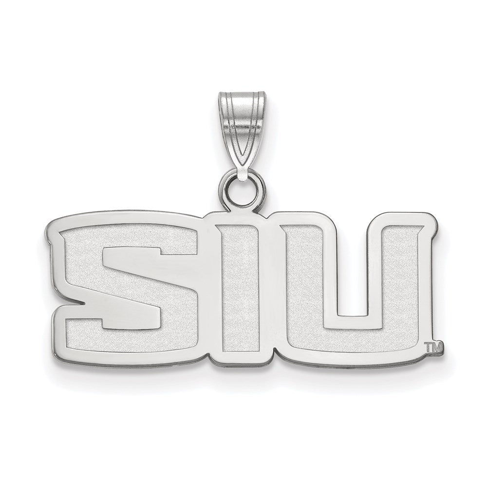 Sterling Silver Rhodium-plated Southern Illinois Univ. Small Pendant