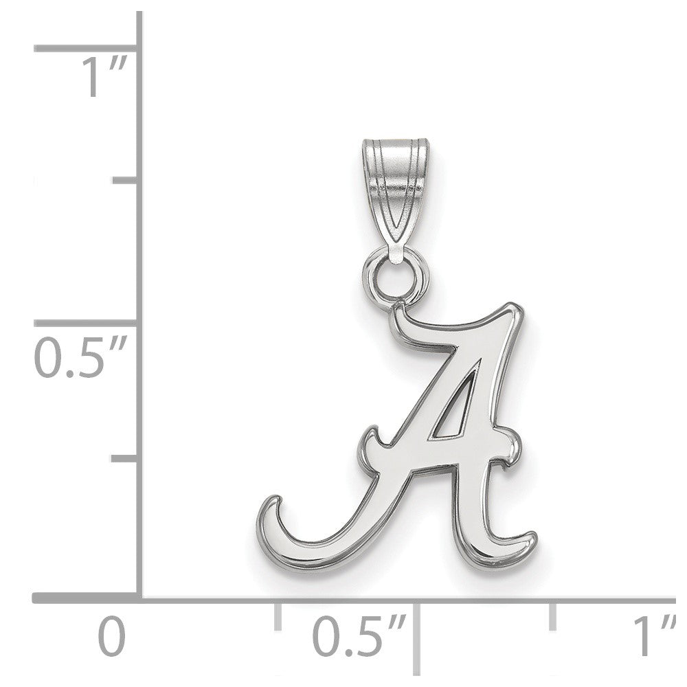 Sterling Silver Rhod-plated University of Alabama Small Pendant