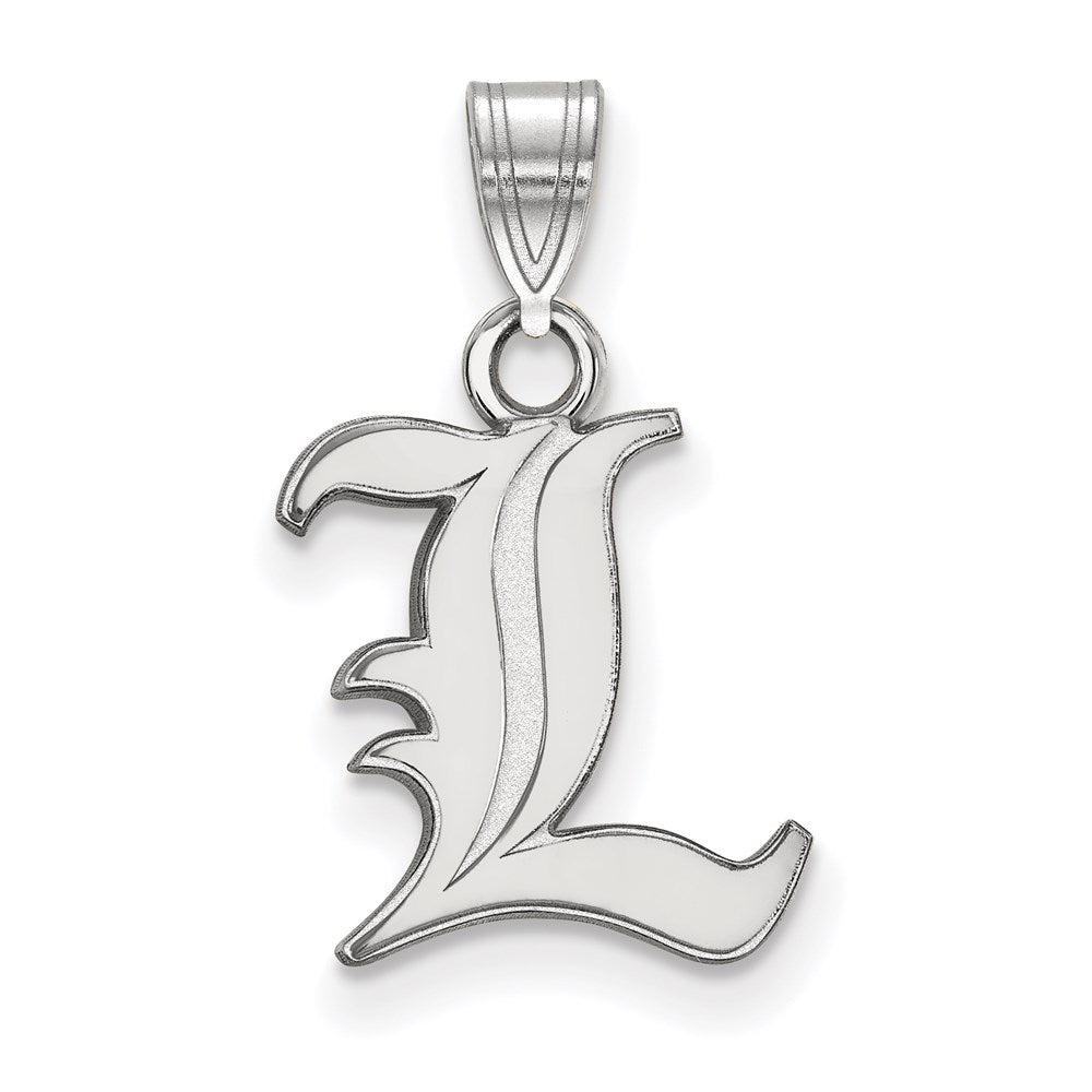 Sterling Silver Rhodium-plated University of Louisville Small Pendant