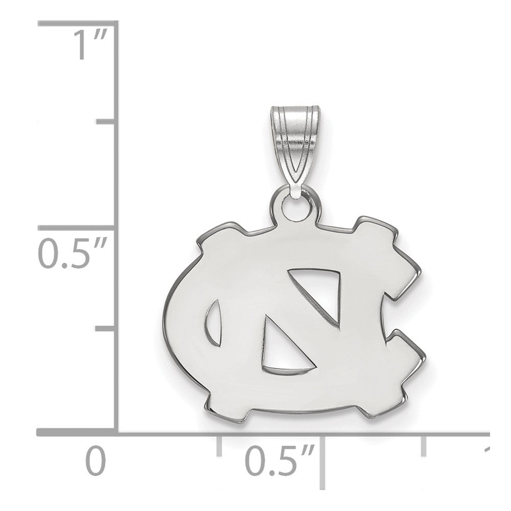 Sterling Silver Rhodium-plated University of North Carolina Small Pendant