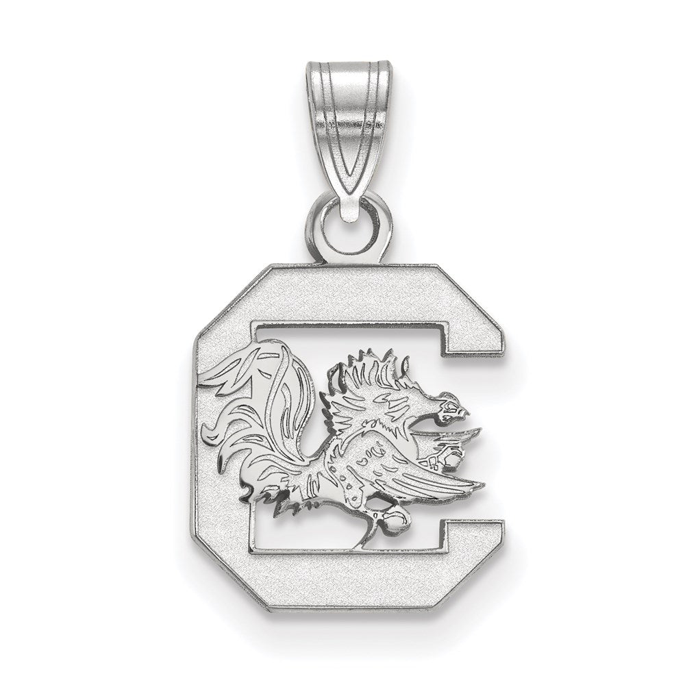 Sterling Silver Rhodium-plated U. of South Carolina Small Pendant