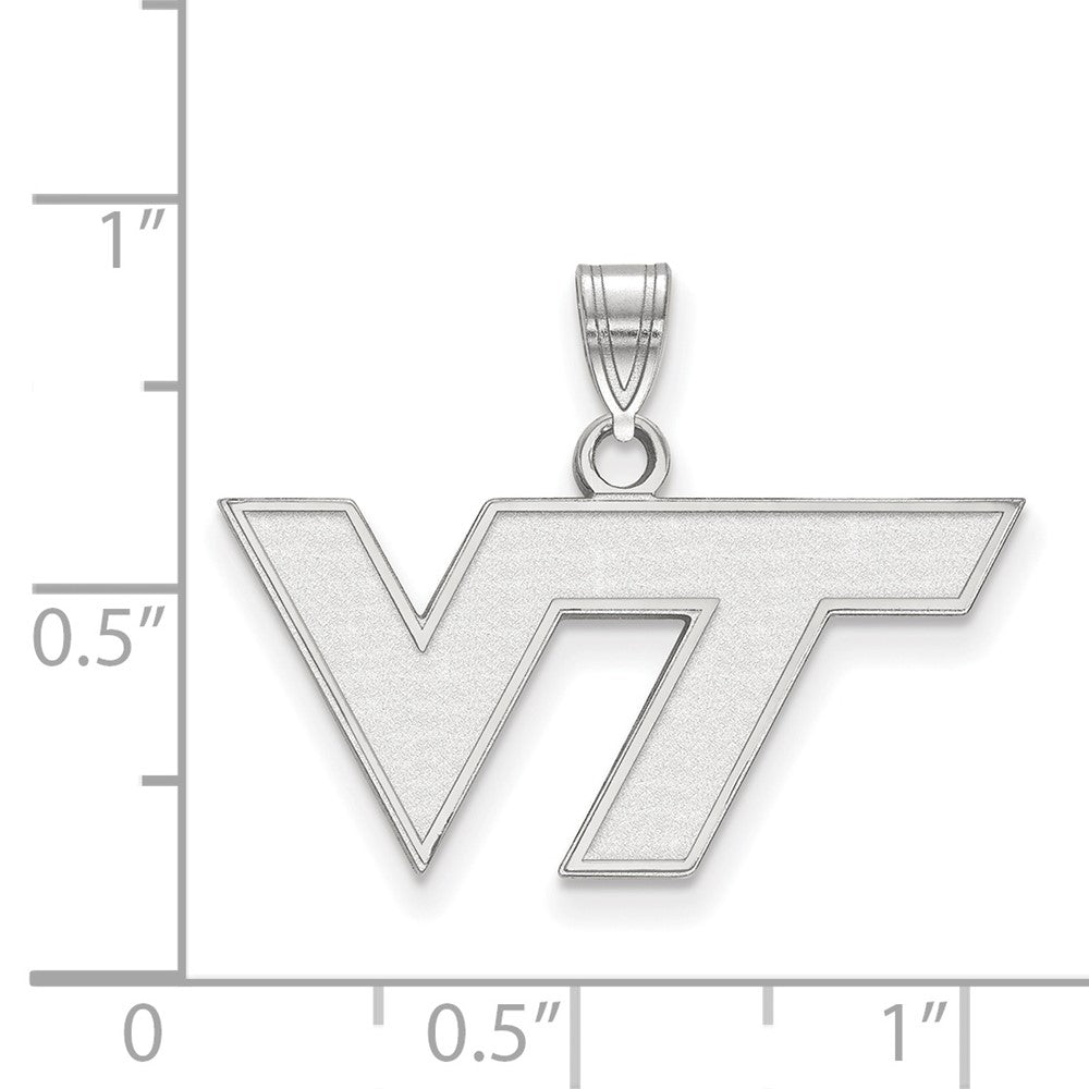 Sterling Silver Rhodium-plated Virginia Tech Small Pendant