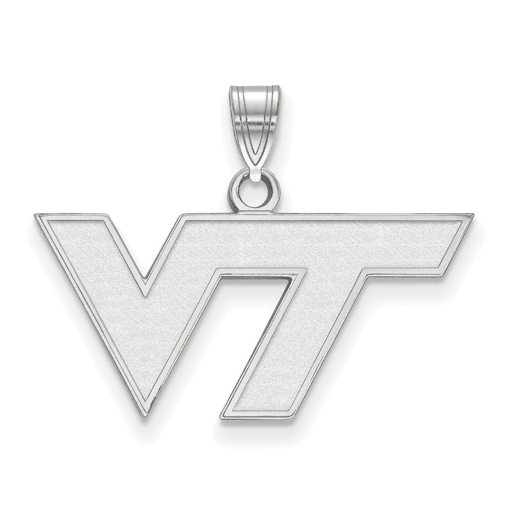 Sterling Silver Rhodium-plated Virginia Tech Small Pendant
