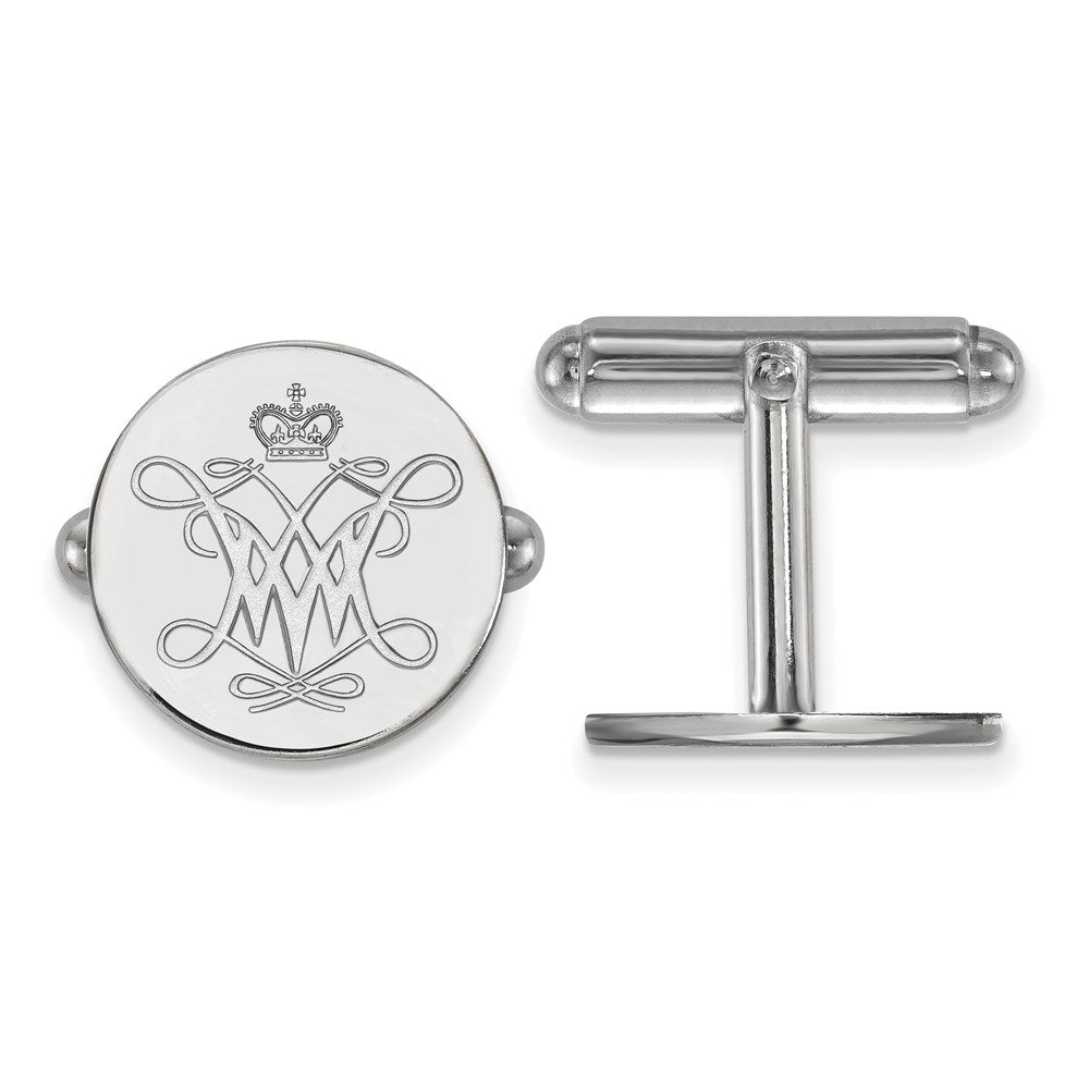 Sterling Silver Rhodium-plated College of William and Mary Cuff Links