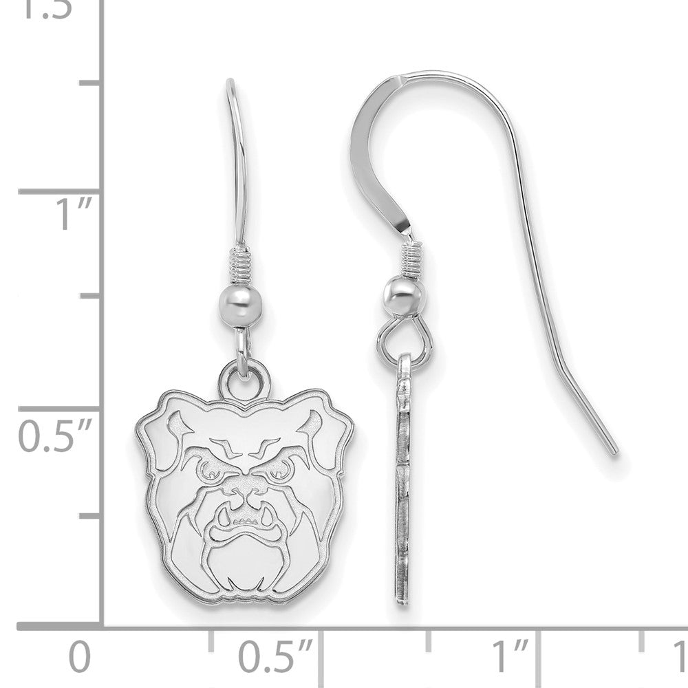 Sterling Silver Rhodium-plated Butler Univ. Small Dangle Earrings