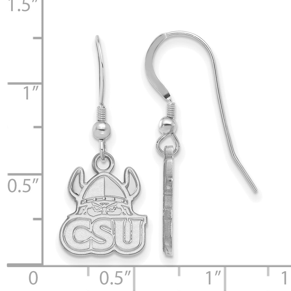 Sterling Silver Rhodium-plated Cleveland State U. Small Dangle Earrings