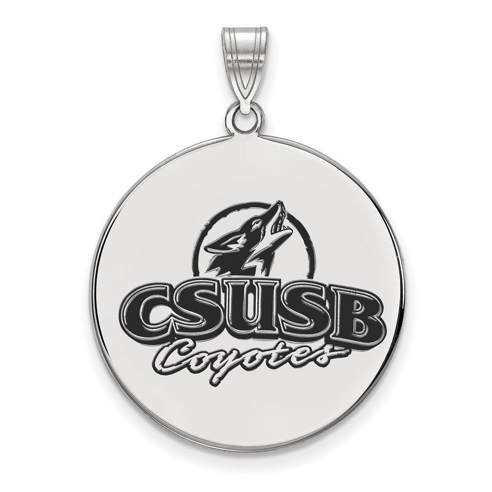 Sterling Silver Rhodium-plated Cal. State U San Bernardino Enam. Pendant