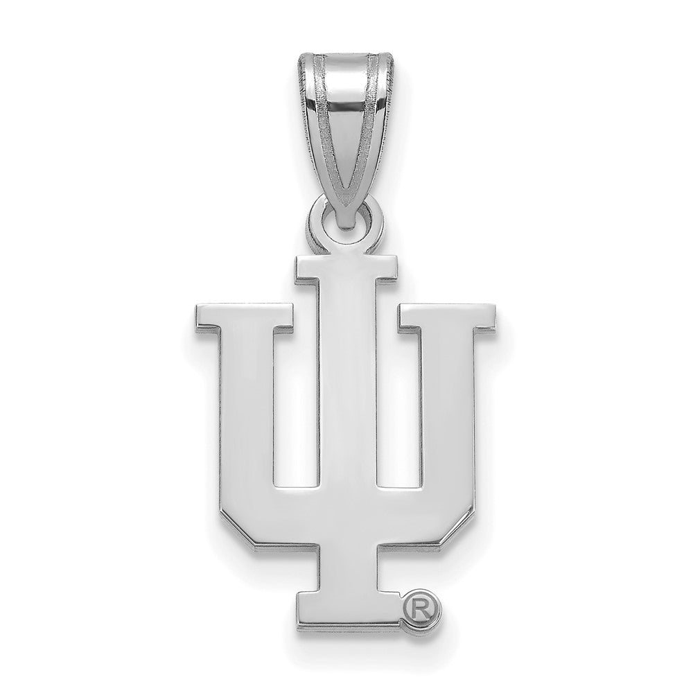 Sterling Silver Rhodium-plated Indiana University Medium Pendant
