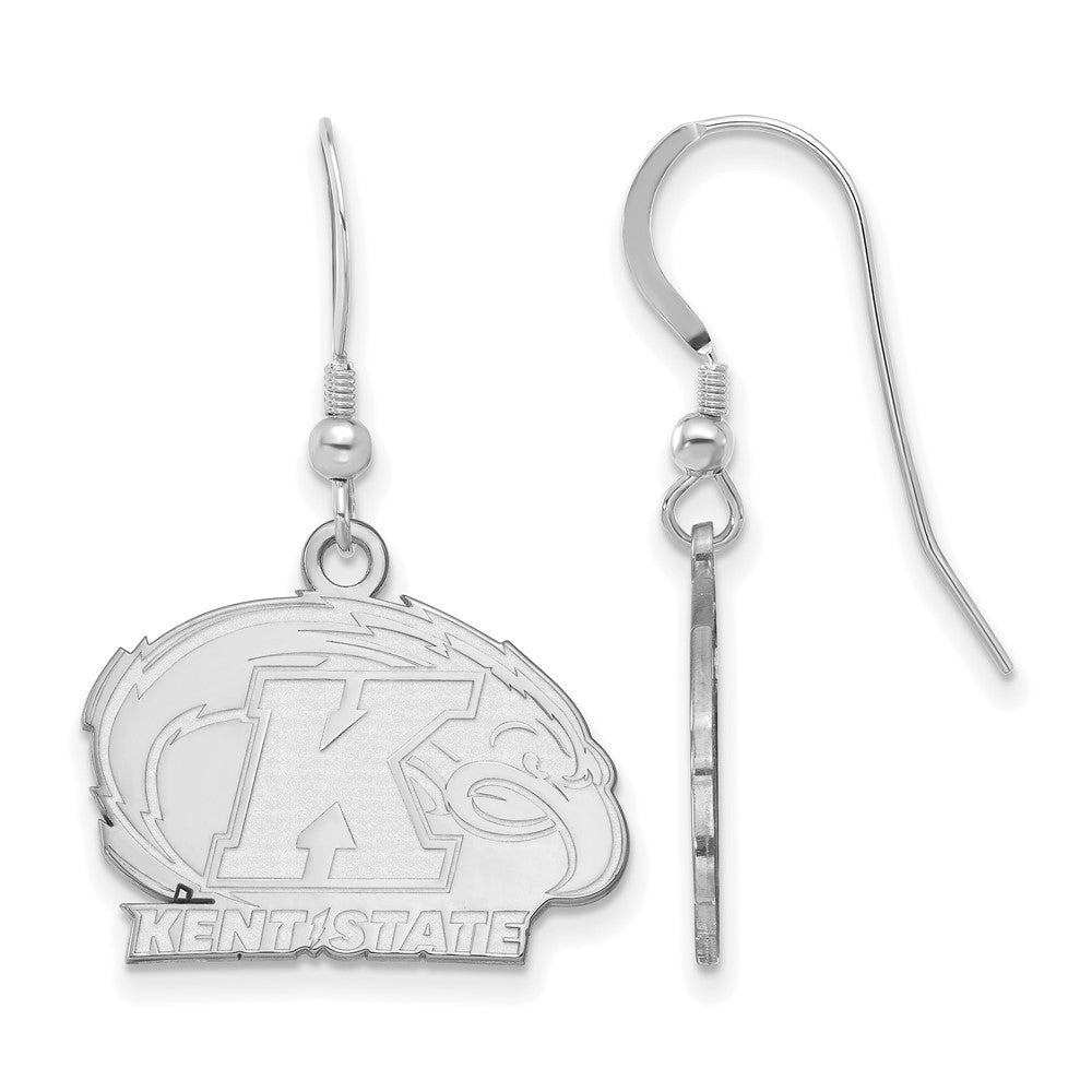 Sterling Silver Rhodium-plated Kent State Univ. Small Dangle Earrings