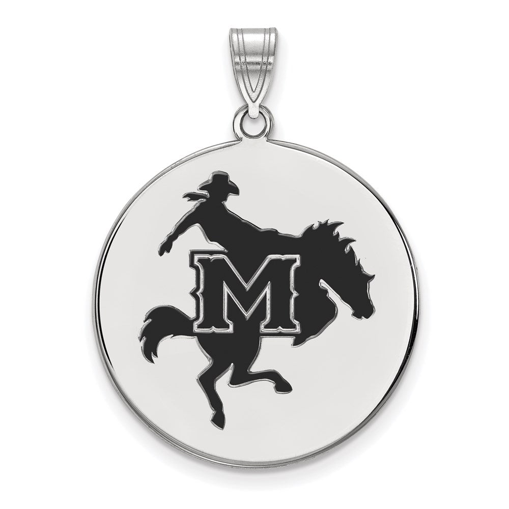Sterling Silver Rhodium-plated McNeese State U. XL Enamel Pendant