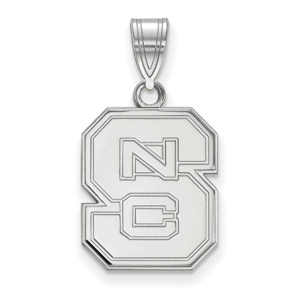 Sterling Silver Rhodium-plated North Carolina State U. Medium Pendant