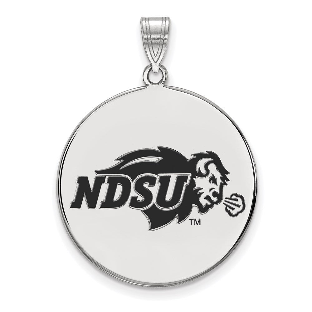 Sterling Silver Rhodium-plated North Dakota State XL Enamel Disc Pendant