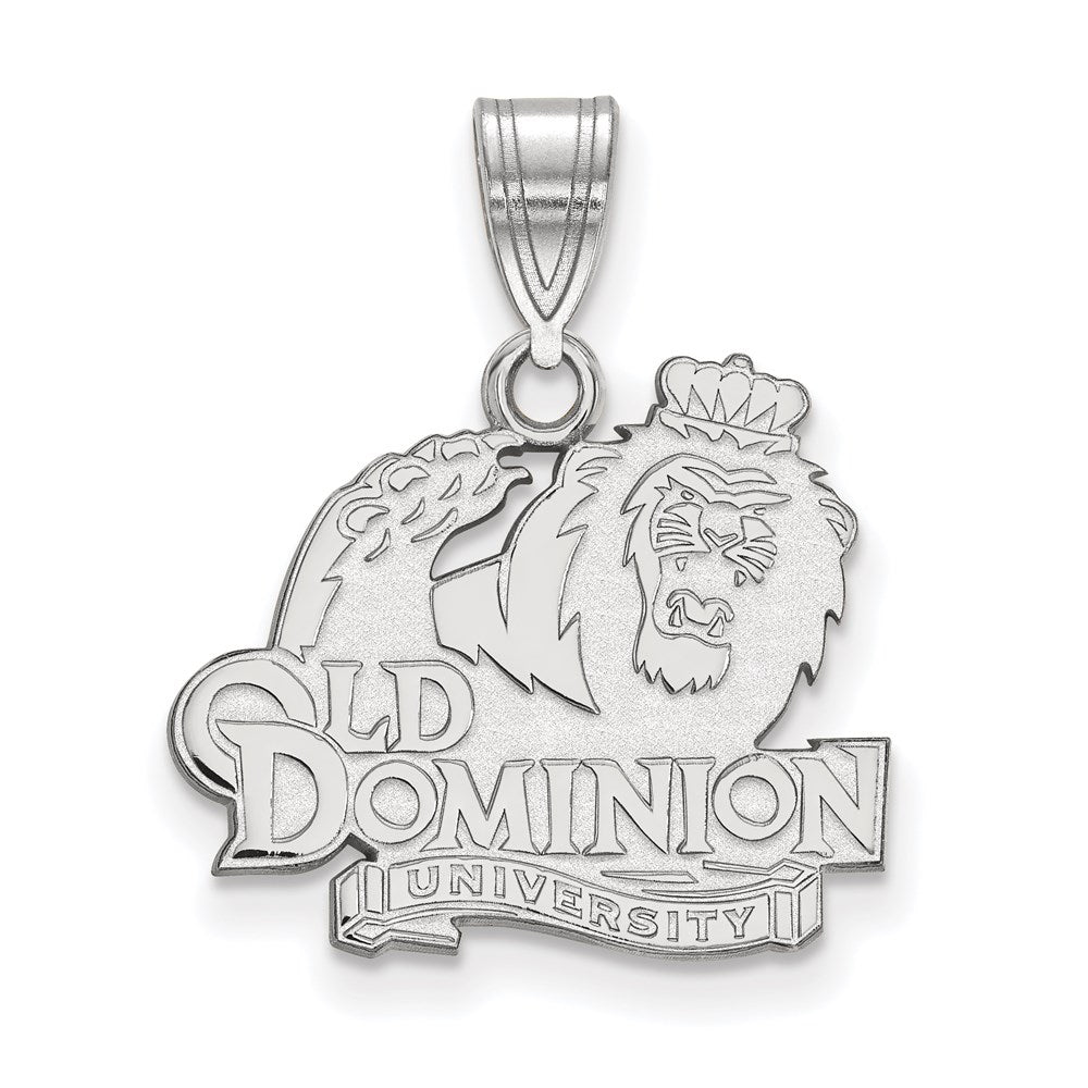 Sterling Silver Rhodium-plated Old Dominion University Medium Pendant