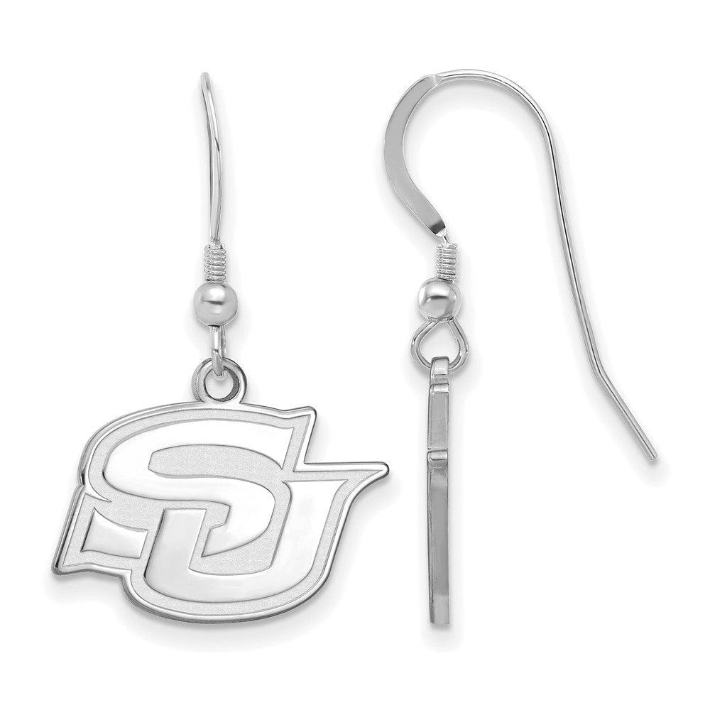 Sterling Silver Rhodium-plated Southern University Small Dangle Earrings