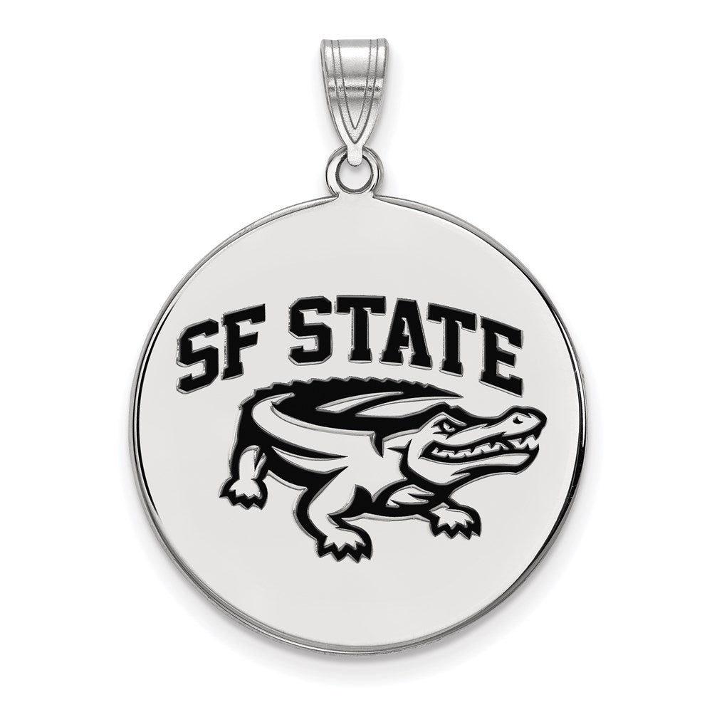 Sterling Silver Rhodium-plated San Francisco State U. Enamel Pendant