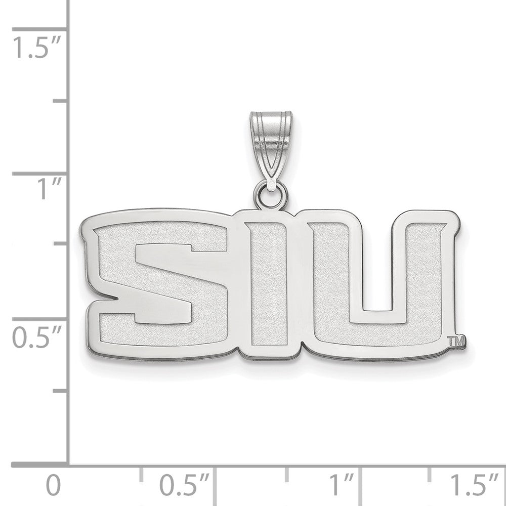 Sterling Silver Rhodium-plated Southern Illinois U. Medium Pendant