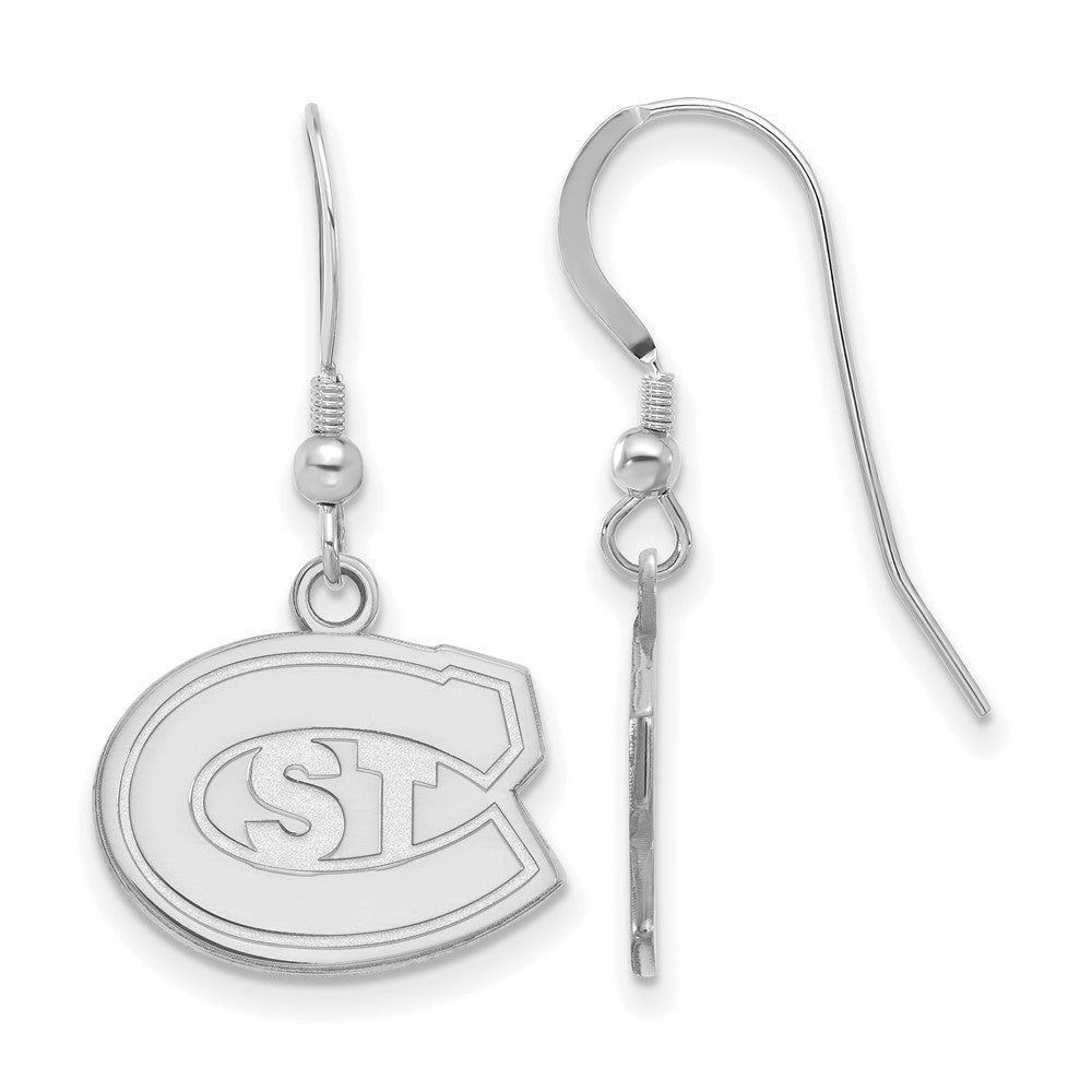 Sterling Silver Rhodium-plated St. Cloud State U. Small Dangle Earrings