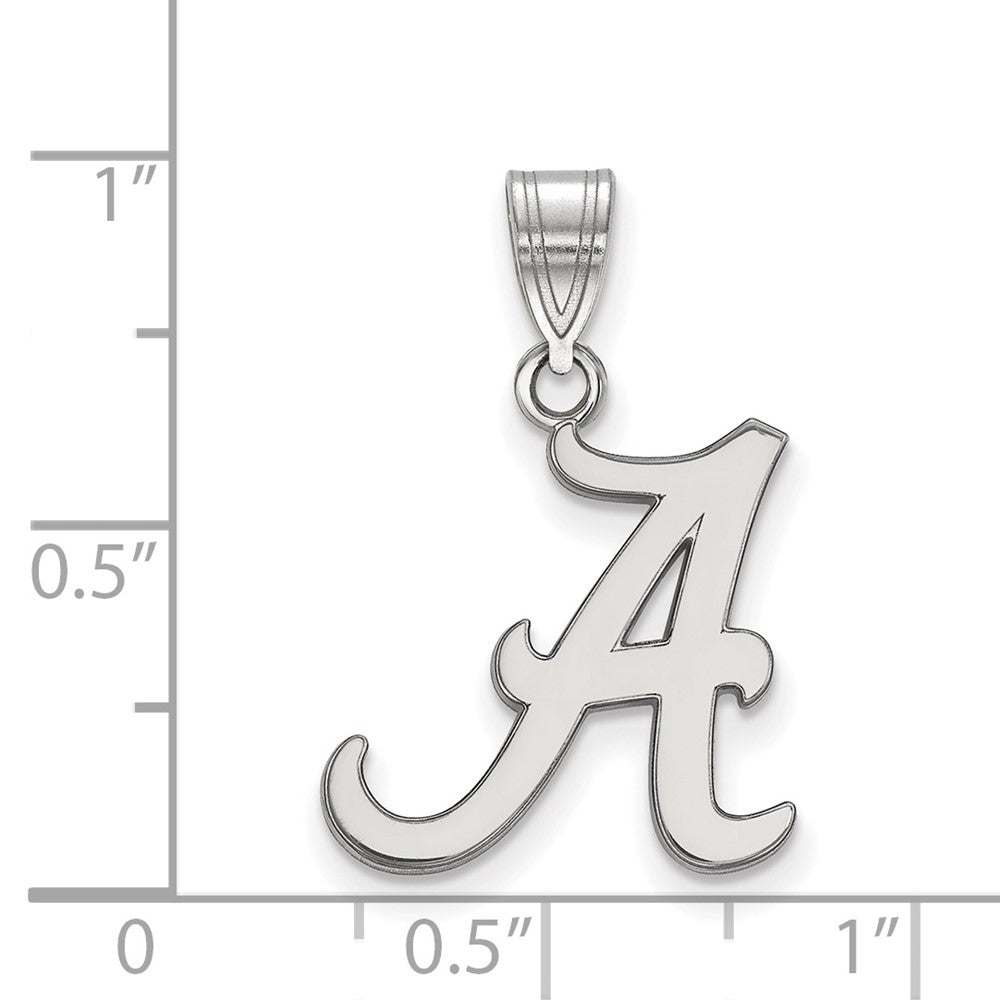 Sterling Silver Rhodium-plated U. of Alabama Medium Pendant