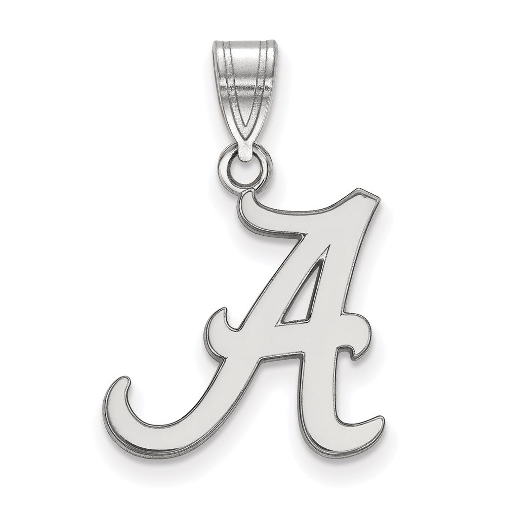 Sterling Silver Rhodium-plated U. of Alabama Medium Pendant