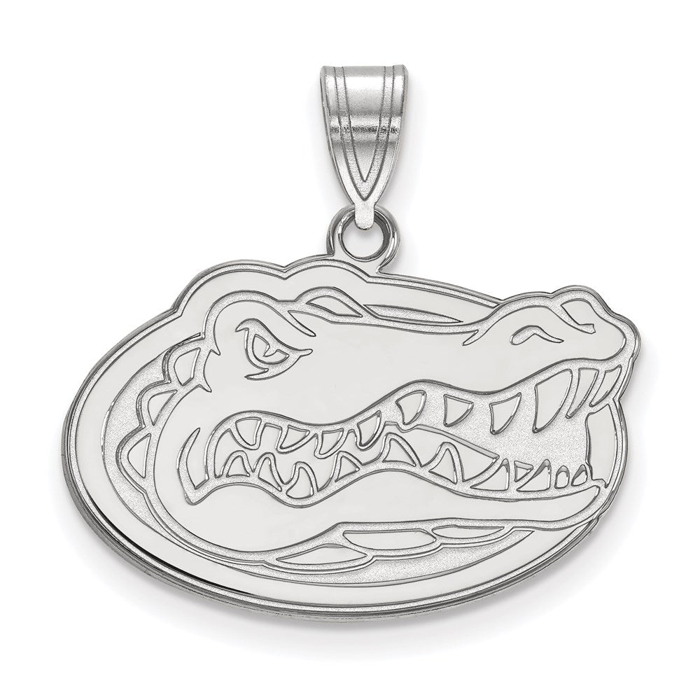 Sterling Silver Rhodium-plated University of Florida Medium Pendant
