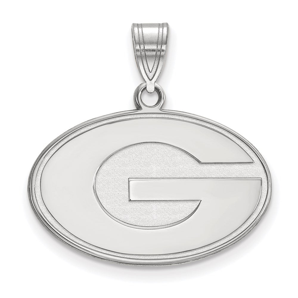 Sterling Silver Rhodium-plated University of Georgia Medium Pendant