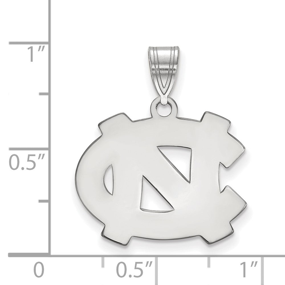 Sterling Silver Rhodium-plated U. of North Carolina Medium Pendant